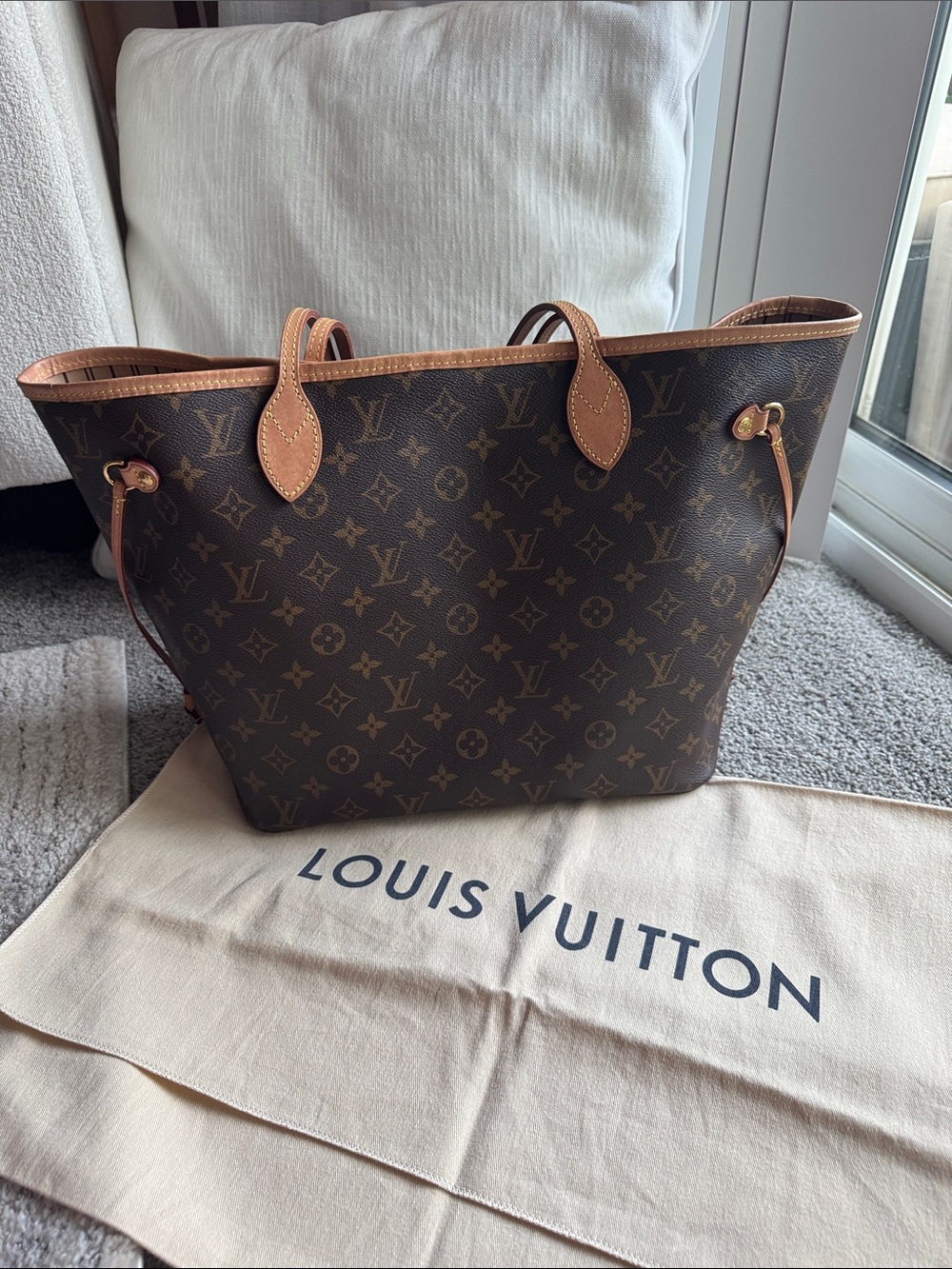 Louis Vuitton Brown Monogram Tote NEVERFULL MM - Picture 8 of 8